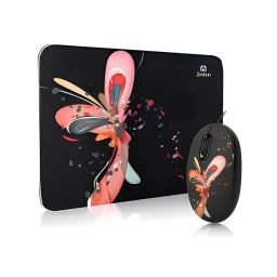 Combo Mouse + Mouse Pad JETION JT-DMS046 | Dise�o Mariposa Negro