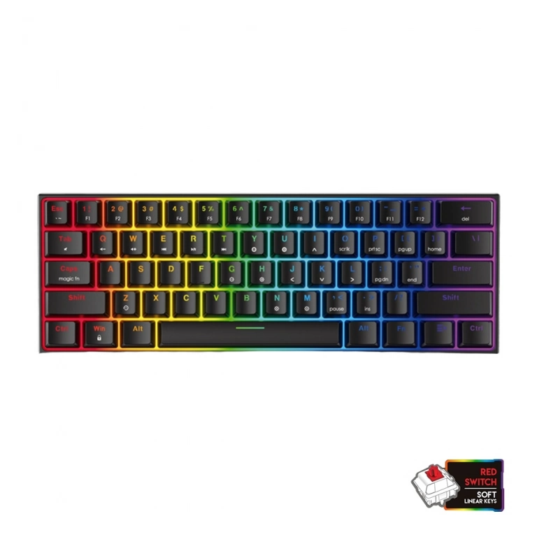 Teclado Gamer Mec�nico USB FANTECH MAXFIT 61 MK-857 | Reducido, RGB, Red Switch