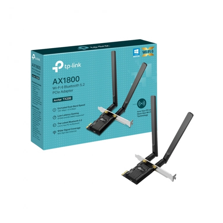 Adaptador Inal�mbrico PCI-Express TP-LINK Archer TX20E | AX1800, WiFi 6, Bluetooth 5.2